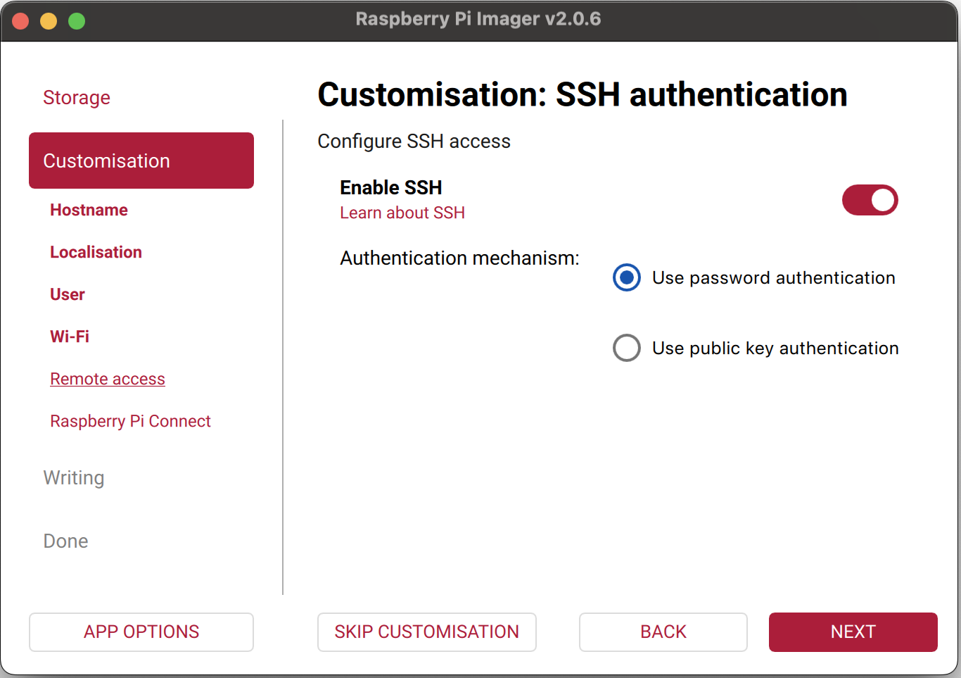 Enabling SSH access