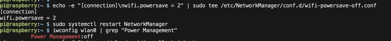 Disabling Wi-Fi power management